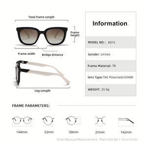 Lunettes de soleil polarisées surdimensionnées carrées rétro 2025 personnalisables avec logo, protection UV400, monture TR90, pour femme - Product Image 5