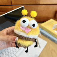 Porte-clés en peluche insectes de dessin animé (moustique, cafard, abeille), mini poupée en peluche, breloque de sac, cadeau pour étudiant, vente en gros