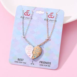 Collar Pareja magnético No Sister by Blood but Sister by Heart BFF Collar para Bestie Magnet Attract Heart Puzzle Necklace Set - Product Image 3