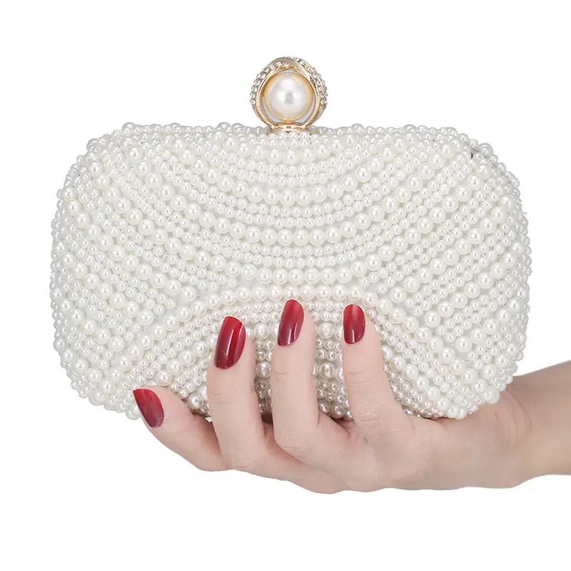 Diamond Rhinestone Pearls Beaded Wedding Ladies Bridal Evening Clutch bag Luxury Evening Bags