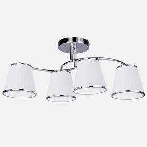 <b>Chrome</b> designer lamp with white <b>shade</b>, dimensions 24x64x31.5 cm, ideal for decorative and functional <b>lighting</b> in - Product Image 1
