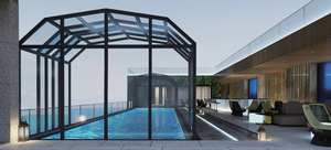 Solución Completa para Terraza Acristalada Móvil con Estructura de Aluminio, Techo de Vidrio, Operación Eléctrica, Diseño Moderno para Villas, Instalación In Situ - Product Image 3