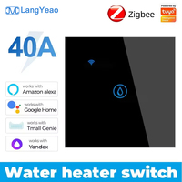 Interrupteur intelligent pour chauffe-eau LangYeao Tuya Zigbee, haute puissance 20A/40A, contrôle vocal et programmation via application, compatible Alexa et Google