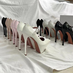 Zapatos de Tacón Alto de Plataforma con Cristales y Tiras para Mujer, Talla Grande, Tacón Fino de 16 cm, Punta Puntiaguda, Estilo Stiletto, Fábrica OEM - Product Image 2