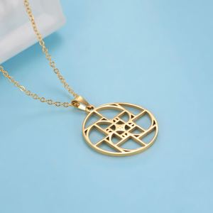 Collar con Colgante Geométrico de Círculo Espiral de <span class=keywords><strong>Fibonacci</strong></span> y Triángulo con Proporción Áurea, de Acero Inoxidable, para Mujer - Product Image 4