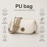 Sac bandoulière rétro demi-lune en cuir PU avec sangle détachable et fermeture éclair, idéal pour les trajets quotidiens, décontracté, personnalisable ODM OEM
