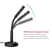 Mini microphone de studio omnidirectionnel 3,5 mm USB pour ordinateur de bureau, microphone filaire pour jeux, prise de parole, support de microphone, enregistrement de podcast sur PC et ordinateur portable