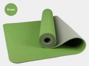 Amyup tapis de yoga tpe 6/8mm de haute qualité avec ligne de position double couleur