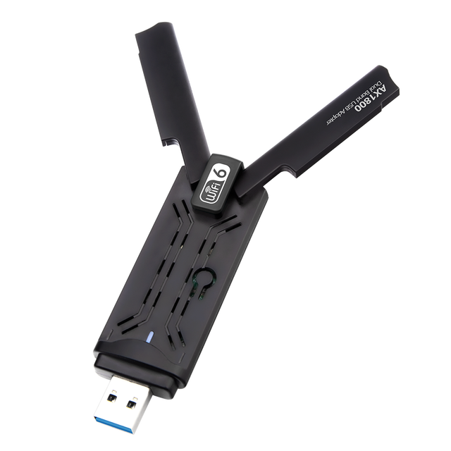 USB3.0 WiFi 6 Adapter 1800 Dual Band Wireless Network Card 802.11AX AX1800 2.4G 5GHz USB Compatible for Win7 11 LAN External
