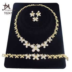 Groothandel Set Sieraden Goud 14k 4-delig Diamant vlinder Verguld Sieraden 14k Sieradenset - Product Image 4