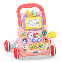 Porteur Musical Multifonctionnel pour Bébé avec Tableau de Dessin, Chariot de Marche Éducatif pour Enfants