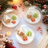 Bougies parfumées artisanales en verre en forme de maison d'hiver, cadeau de Noël original, décoration d'intérieur, bougies aromatiques en gros