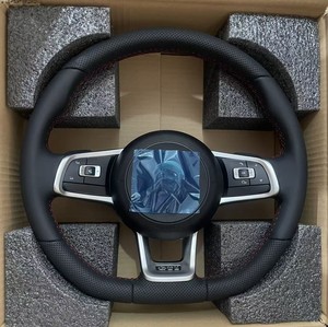 Volante de Cuero Perforado para vw GTI GTD Amarok Passat <span class=keywords><strong>Golf</strong></span> 4 5 6 7 <span class=keywords><strong>8</strong></span> MK4 5 6 7 <span class=keywords><strong>8</strong></span> R GTE Variant R-Line T6 V6 Sedan <span class=keywords><strong>R32</strong></span> - Product Image 1