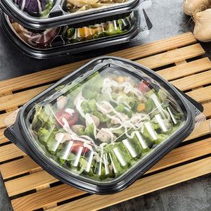 Boîte jetable en PP de qualité alimentaire à compartiment unique pour salades de fruits et légumes, emballage à emporter, repas micro-ondable, préparation de repas - Product Image 1