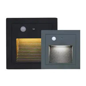 Applique murale led encastrée, conforme à la norme IP65, imperméable conforme à la norme IP65, pour l'intérieur ou l'extérieur, éclairage d'escalier, lampe d'intérieur et d'extérieur, avec capteur de mouvement