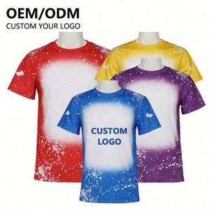 T-shirts en gros à séchage rapide, tricotés unis, résistants à l'eau de Javel, avec logo imprimé par transfert thermique, vierges, à manches courtes pour hommes - Product Image 2