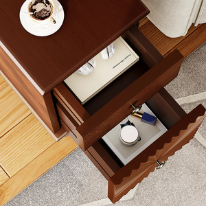 2 <b>Drawer</b> Adjustable Modern Narrow Slim Nightstand with Wood Top for Living Room Bedroom - Product Image 2