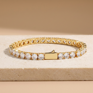 Tennis 3mm 4mm 5mm Diamond Bracelet for Women Open Long Chain Ice Bracelet Men Charm Bracelet 18k Gold - Product Image 1