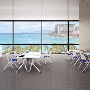 โต๊ะพับได้พร้อมล้อเลื่อน,โต๊ะเรียนหนังสือพับได้สำหรับฝึกประชุมสำนักงาน - Product Image 2