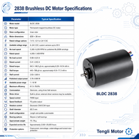 Motor BLDC 2838 de 7.4V 12V 24V 5300-9200 RPM, Motor de CC sin Escobillas de Imán Permanente para Herramientas Eléctricas
