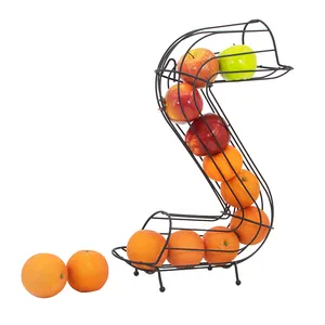 S Shape Orange Basket Fruit Bowl Storage Racks Organizer Standing Wall Mounted For Orange Apple