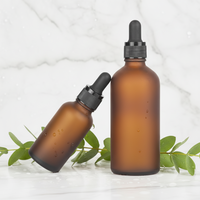 Flacon compte-gouttes en verre dépoli ambré pour huiles essentielles 30 ml, flacon cosmétique 60 ml avec compte-gouttes 1 OZ 2 OZ – Articles en stock