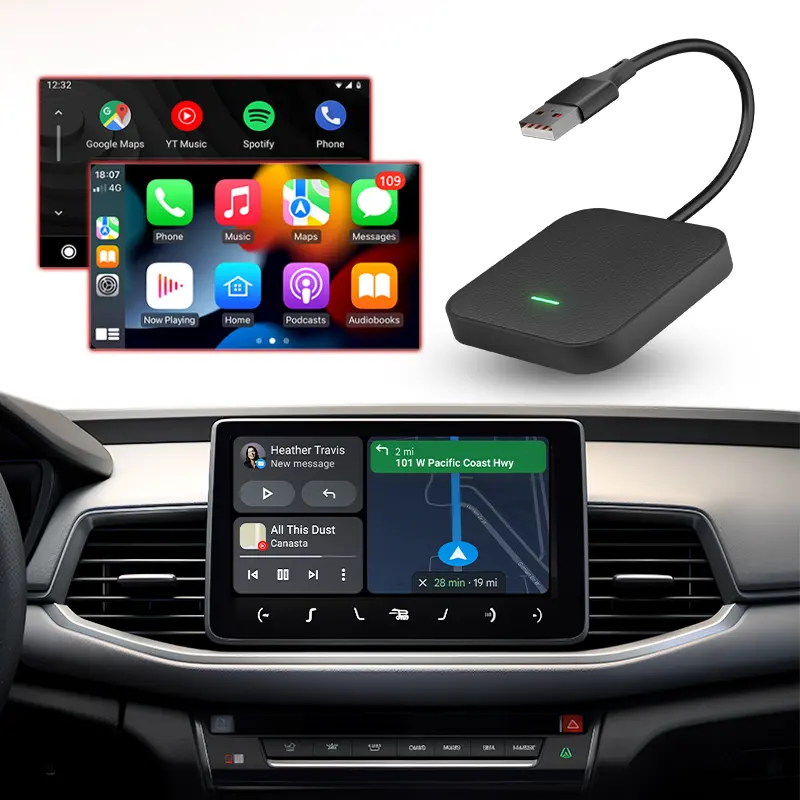 PhoebusLink 휴대용 무선 CarPlay 어댑터 소형 연결 CarPlay 안드로이드 자동 USB 타입 C 동글 (OEM 포함)