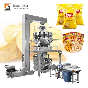 Jintianpack 10/14 köpfe waage chips verpackungsmaschine automatische trockennahrungs-verpackungsmaschine
