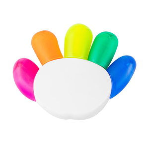 Stylos surligneurs fluorescents en forme de doigts miniatures avec logo personnalisable, cinq couleurs <span class=keywords><strong>pastel</strong></span>, pointe oblique, non effaçables, mignons pour l'école - Product Image 3