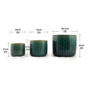 Pot de fleurs moderne en céramique émaillée avec trou de drainage et soucoupe, pour utilisation au sol, intérieur/extérieur, design cylindrique pour plantes succulentes, orchidées et fleurs - Product Image 5