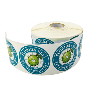 Etiqueta Circular Personalizada con Diseño de Rosa de los Vientos <span class=keywords><strong>Verde</strong></span> Azulado y Limón para Etiquetado de Productos de Destilería, Empaquetado y Venta al Por Mayor - Product Image 1
