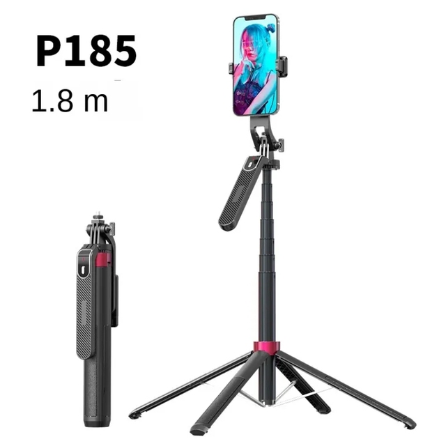 P185 Hot Selling Extendable Mini Selfie Stick Tripod with Wireless Remote Fold Feature for Mobile Phone or Camera