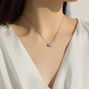 Collar con Colgante de Plata S925 con Moissanita de 2ct D VVS1, Diseño Simple y Elegante de Dylam, para Uso Diario - Product Image 3