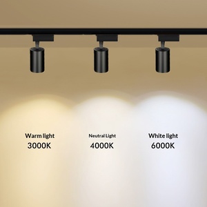 Projecteur <span class=keywords><strong>sur</strong></span> <span class=keywords><strong>rail</strong></span> coulissant COB, montage en surface, 20W 30W, alliage d'aluminium, CRI 85, éclairage commercial pour magasin de vêtements, laiterie - Product Image 1