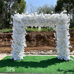 Fiori Artificiali in Seta SPR, <span class=keywords><strong>Rose</strong></span>, Ortensie, Piante Verdi, Sfondo Floreale per Pareti, Stile Bohémien, per Feste, Festa della Mamma, Natale - Product Image 1