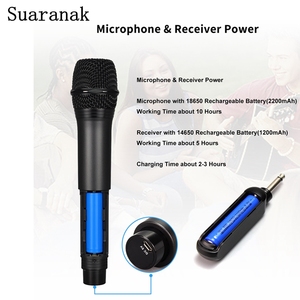 ไมโครโฟนไร้สายแบบไดนามิกคุณภาพสูง D300 2 ตัว พร้อมตัวรับสัญญาณไร้สาย สำหรับร้องคาราโอเกะ พูด หรือสอน - Product Image 5