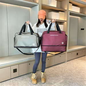 Bolsa de deporte plegable con logotipo personalizado, bolsa de deporte de gran capacidad Oxford impermeable para hombres y mujeres, bolsa de deporte de viaje para fitness