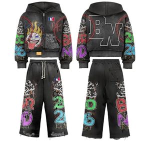 2026 Brand Hooded <b>Zip</b>-<b>Up</b> <b>Jacket</b> Unisex Adult Streetwear Full Sleeve Printed Letter Pattern Autumn Casual Sweatshirt Tracksuit - Product Image 3