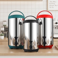 Thermos isotherme en acier inoxydable noir de 8 à 12 L pour usage commercial dans les salons de thé à bulles