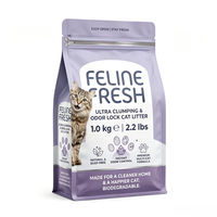 Kantong Kemasan Pasir Kucing Tahan Tusukan, Alas Datar, Segel Zipper 8 Sisi, Tahan Lama, Kapasitas 1 kg, Heavy Duty