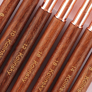 Pincel de Uñas Acrílico Kolinsky con Mango de Madera, Tamaños 6, 8, 10, 12, 14, 16, 18, Pelo de Marta Puro Rizado - Product Image 4