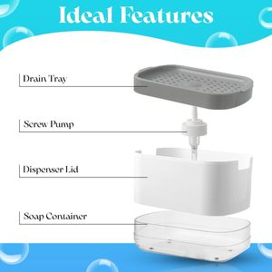 Plastic Dishwashing Detergent <b>Storage</b> <b>Box</b> One Press Easy Dispense 1-3L Capacity Wall Mounted <b>Kitchen</b> Helper - Product Image 3