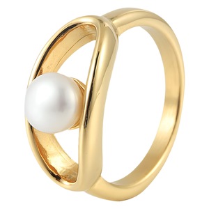Anillo de Perlas Doradas yunnique, Diseño Geométrico, Engaste a Presión, Joyería de Moda Unisex, Regalo - Product Image 5