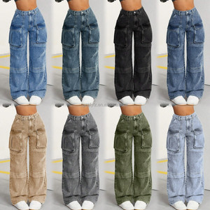 <span class=keywords><strong>Pantaloni</strong></span> <span class=keywords><strong>Cargo</strong></span> da <span class=keywords><strong>Donna</strong></span> Stile Boyfriend, Streetwear con Tasche a Patta, Jeans Casual 2026 - Product Image 5