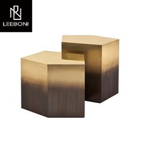 Table basse minimaliste en acier inoxydable table d'appoint géométrique pentagonale en métal pour salon