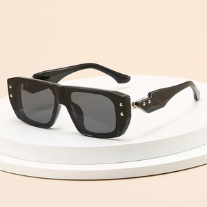 Logo Custom 2026 Fashion Small Frame Gradient Shades Sun Glasses UV400 <b>Square</b> Rivets <b>Sunglasses</b> for <b>Men</b> Women - Product Image 3