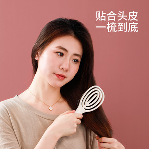 FaSoLa Scalp Massage Hair <b>Brush</b> <b>Long</b> <b>Handle</b> Wet Dry Dual Use Bathroom Comb ABS Material ZF-269 - Product Image 5