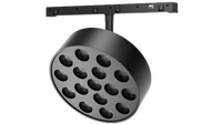 Système de rail magnétique LED COB en aluminium noir avec télécommande WiFi, CRI 95 élevé, design moderne, dimmable, sans alimentation principale requise, garantie 5 ans
