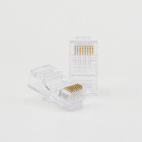 Adaptor Konektor RJ45 Male untuk Kabel UTP Cat5/Cat5e/Cat6, Material PC Transparan, Kabel T568B