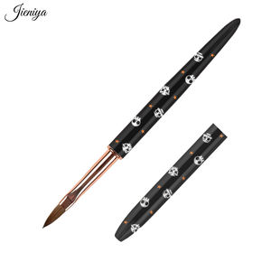 Ensemble de pinceaux à ongles pour nail art, motif crâne style <span class=keywords><strong>Halloween</strong></span>, manche en métal noir, pour peinture de lignes et de rayures, plusieurs tailles - Product Image 3